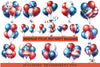 American 4th of July Party Balloons Clipart
