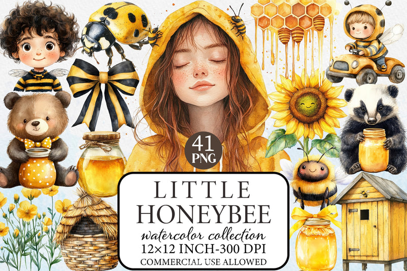Little Honeybee Clipart Bundle - CraftNest - Digital Crafting and Art