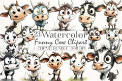 Funny Cow Clipart Bundle 3 - CraftNest - Digital Crafting and Art