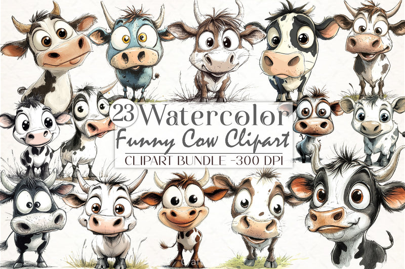 Funny Cow Clipart Bundle 3 - CraftNest - Digital Crafting and Art