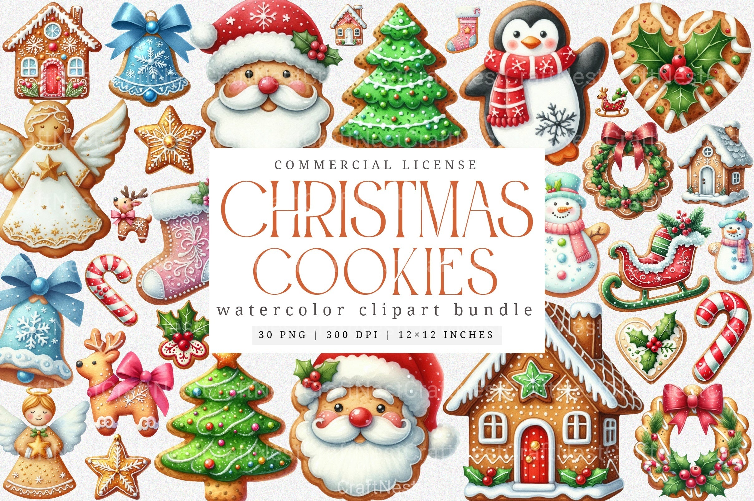 Christmas Cookies Clipart Bundle: Art Graphics & Sweet Treats - CraftNest - Digital Crafting and Art