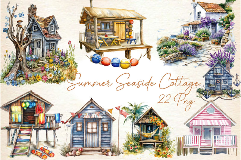 Summer Seaside Cottage Clipart Bundle 2 - CraftNest - Digital Crafting and Art