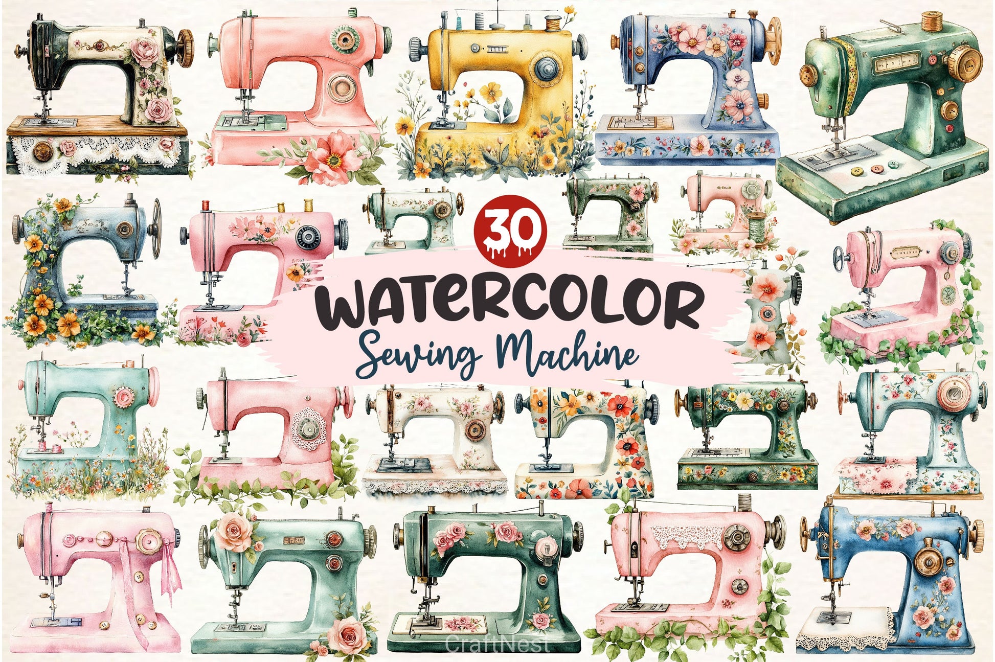 Sewing Machine Clipart Bundle 3 - CraftNest - Digital Crafting and Art