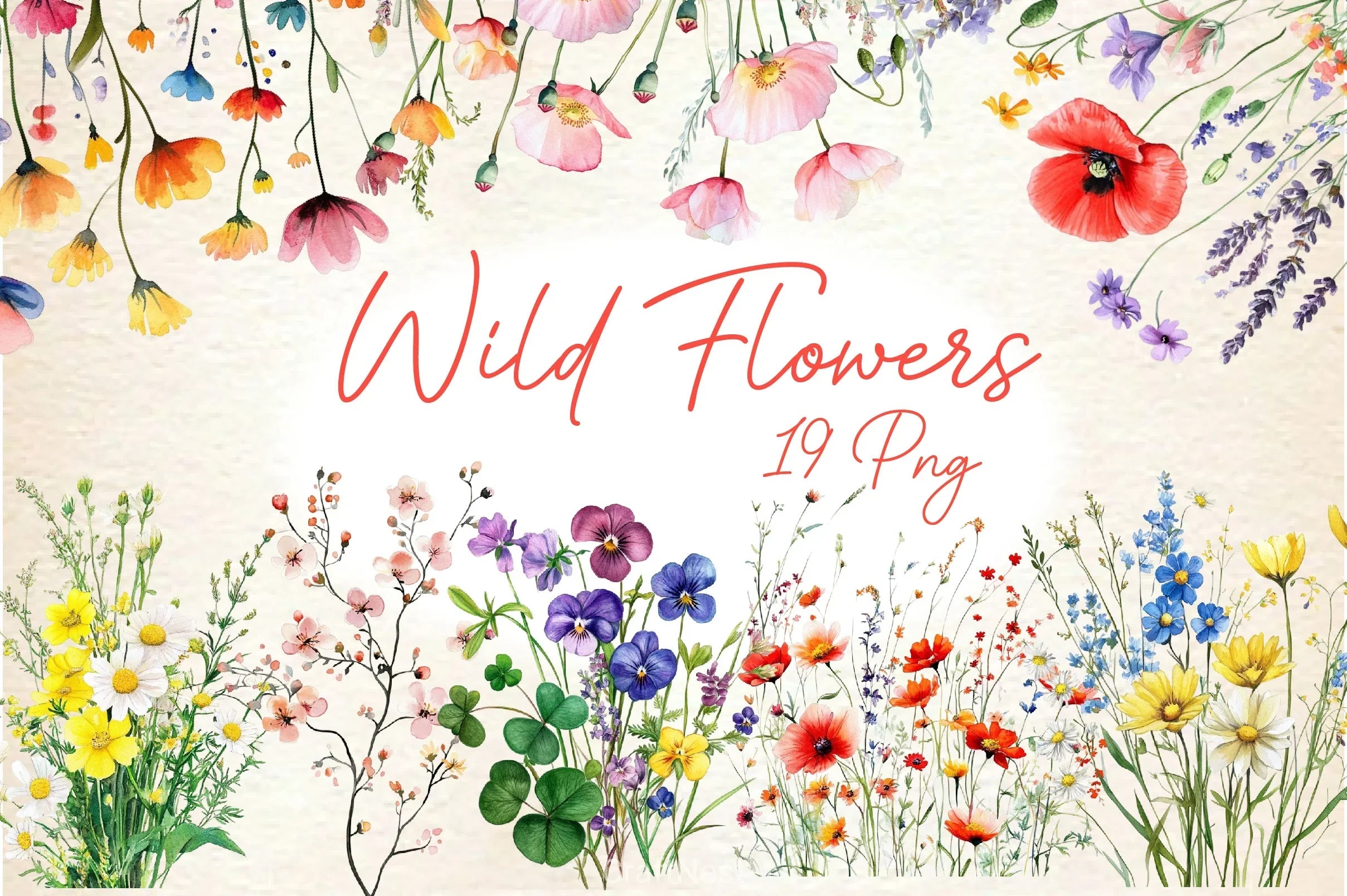 Spring Flowers Wild Flowers Clipart Bundle - CraftNest - Digital Crafting and Art