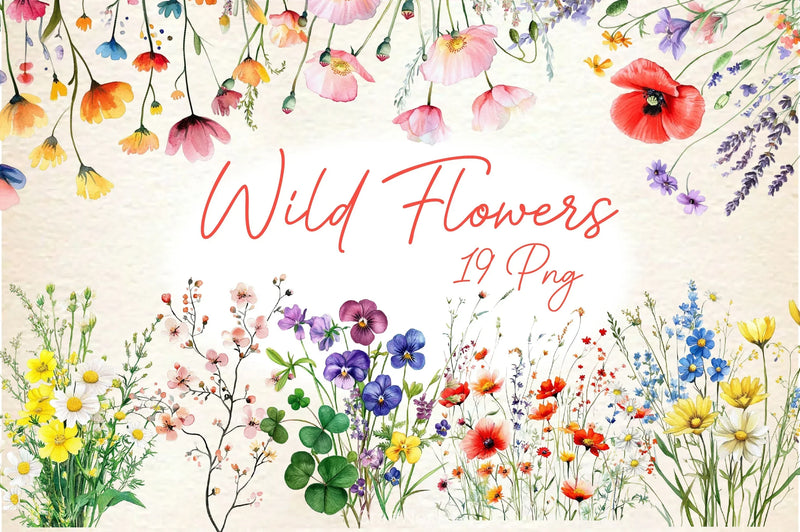 Spring Flowers Wild Flowers Clipart Bundle - CraftNest - Digital Crafting and Art
