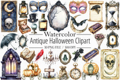 Antique Halloween Clipart Bundle 1 - CraftNest - Digital Crafting and Art