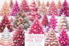 Pink Christmas Tree Clip Art Bundle