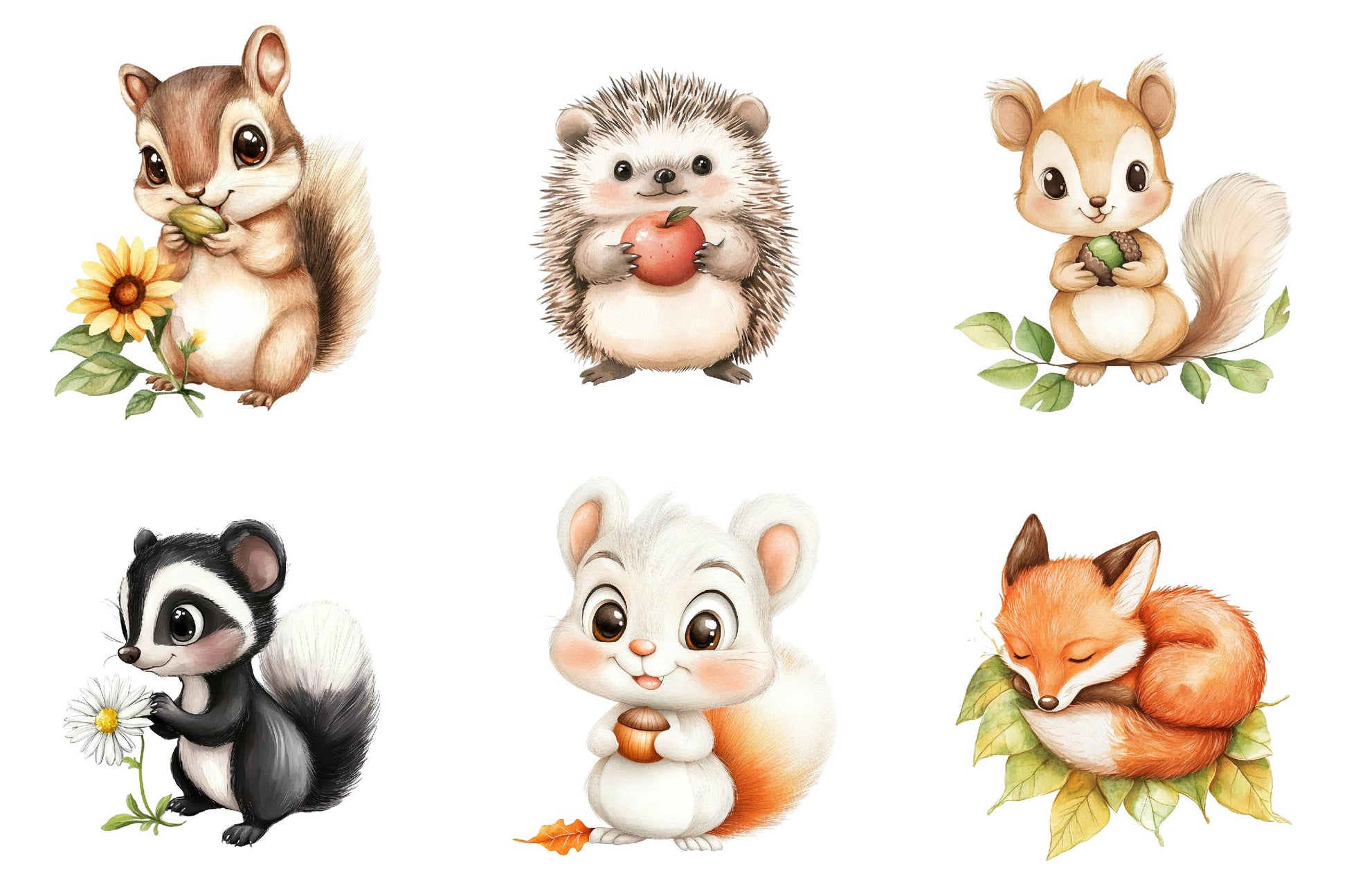 Woodland Animals Cute Baby Animals Clipart Bundle - CraftNest - Digital Crafting and Art