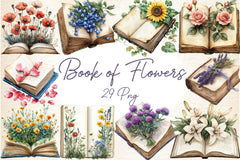 Book Of Flowers Clipart Bundle - CraftNest - Digital Crafting and Art