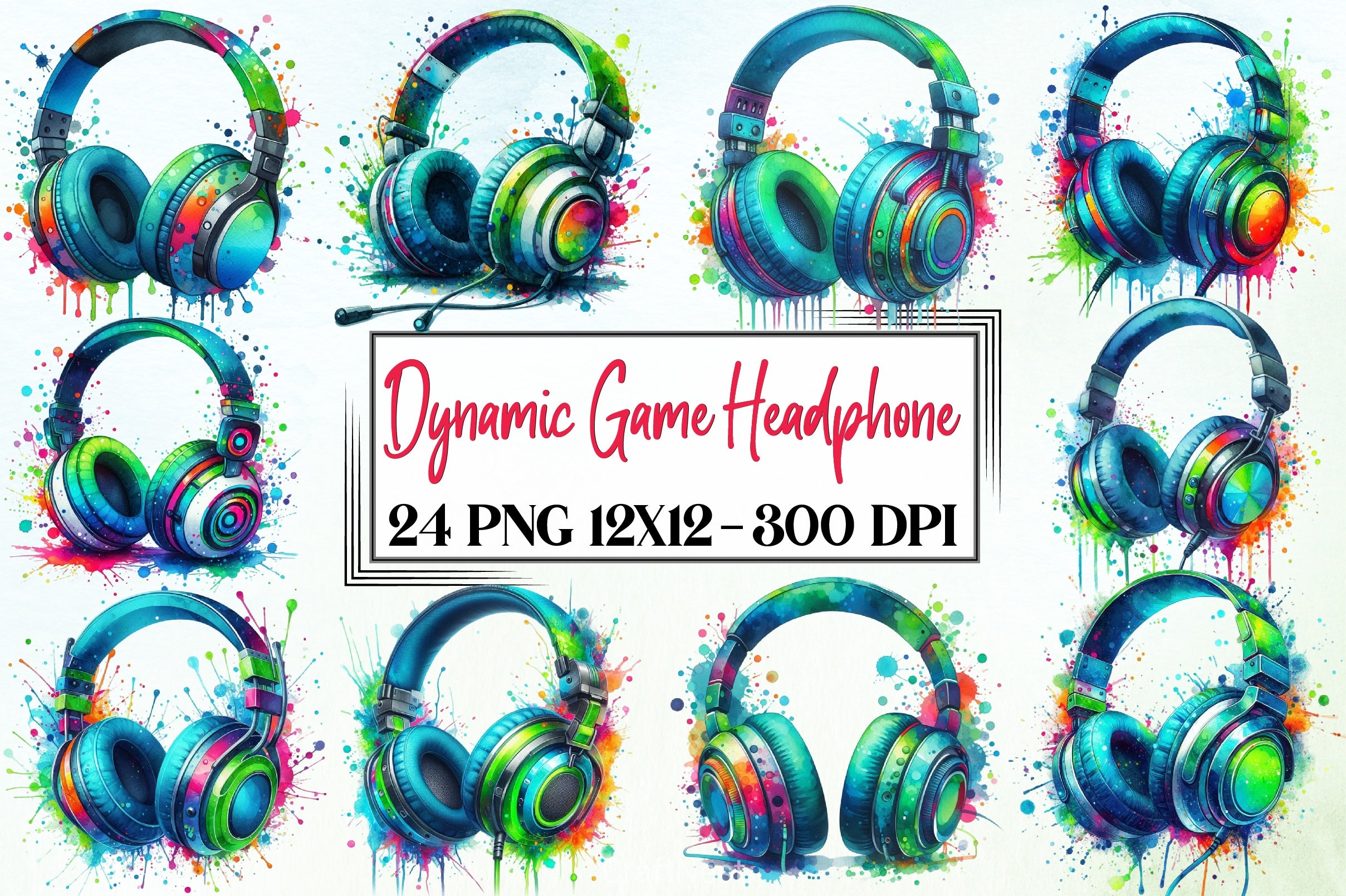 Dynamic Game Headphone Clipart Bundle - CraftNest - Digital Crafting and Art