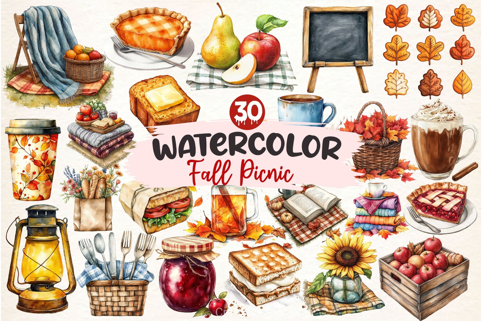 Fall Picnic Clipart Bundle 2 - CraftNest - Digital Crafting and Art