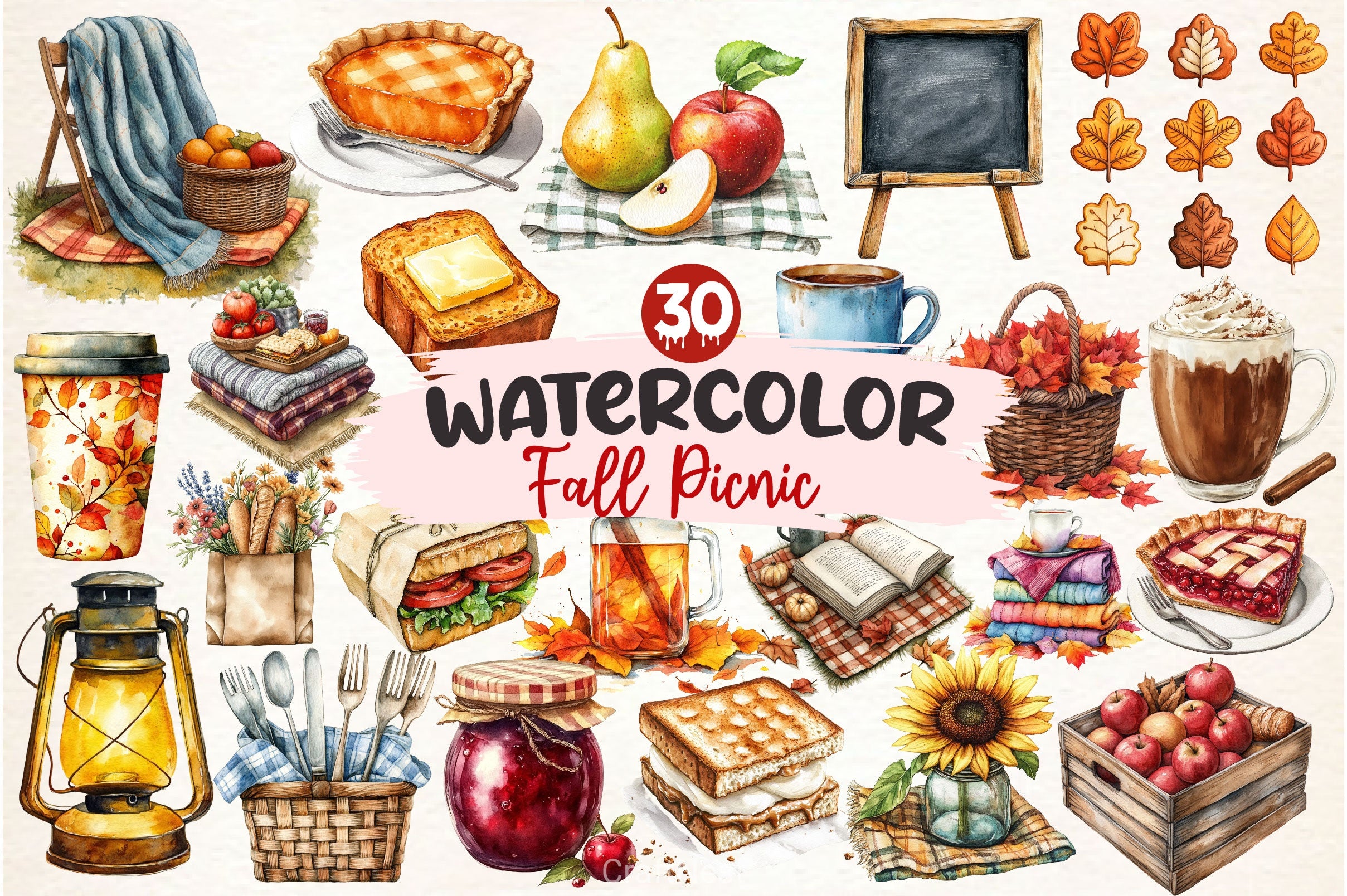 Fall Picnic Clipart Bundle 2 - CraftNest - Digital Crafting and Art