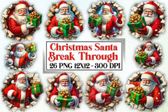 Christmas Santa Clipart Bundle 4 - CraftNest - Digital Crafting and Art