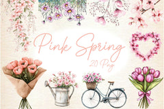 Pink Spring Clipart Bundle 3 - CraftNest - Digital Crafting and Art