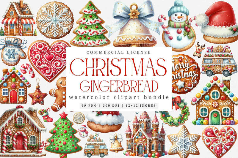 Gingerbread Houses Christmas Cookie Clipart Bundle - CraftNest - Digital Crafting and Art
