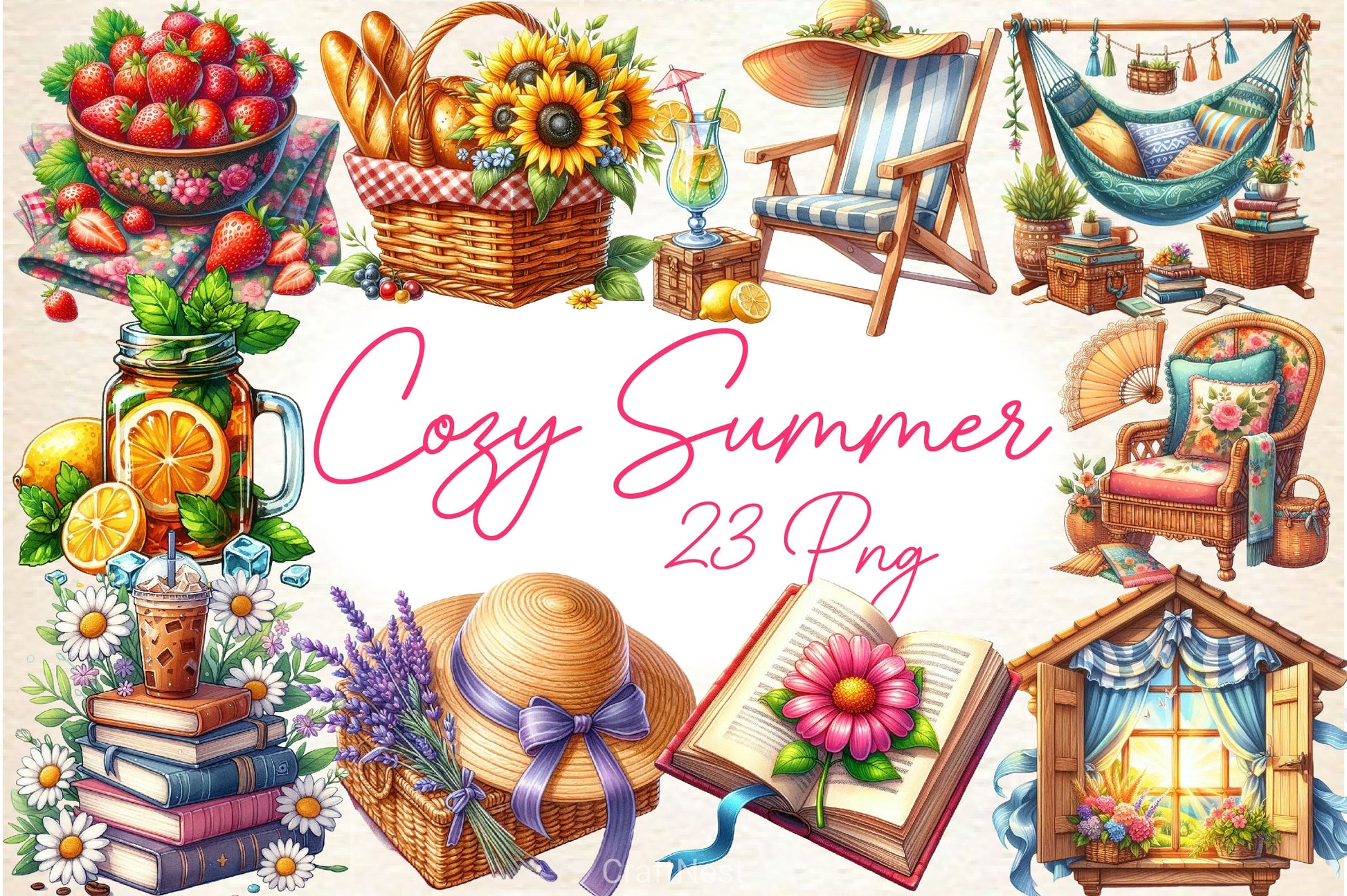 Cozy Summer Clipart Bundle 6 - CraftNest - Digital Crafting and Art