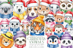 Cute Christmas Animals Clipart Bundle - CraftNest - Digital Crafting and Art