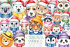 Cute Christmas Animals Clipart Bundle