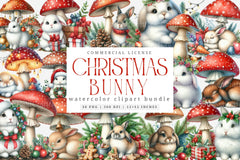 Christmas Bunny Fantasy Clipart Bundle - CraftNest - Digital Crafting and Art
