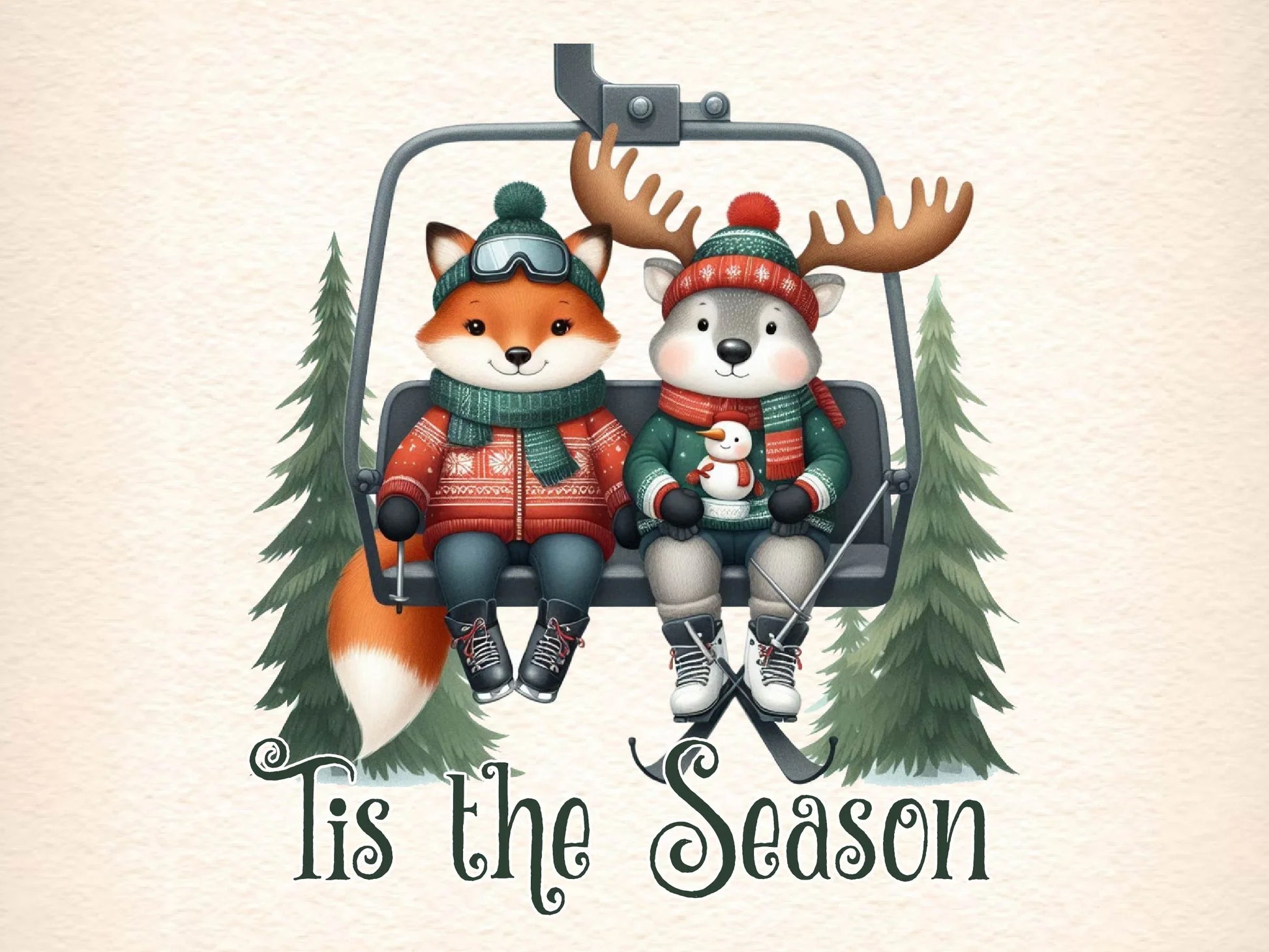 Tis The Season Animal Christmas Clipart Bundle - CraftNest - Digital Crafting and Art