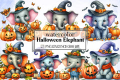 Halloween Elephant Clipart Bundle - CraftNest - Digital Crafting and Art