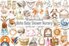 Boho Nursery Baby Shower Clipart Bundle