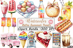 Retro Summer Treats Clipart Bundle - CraftNest - Digital Crafting and Art
