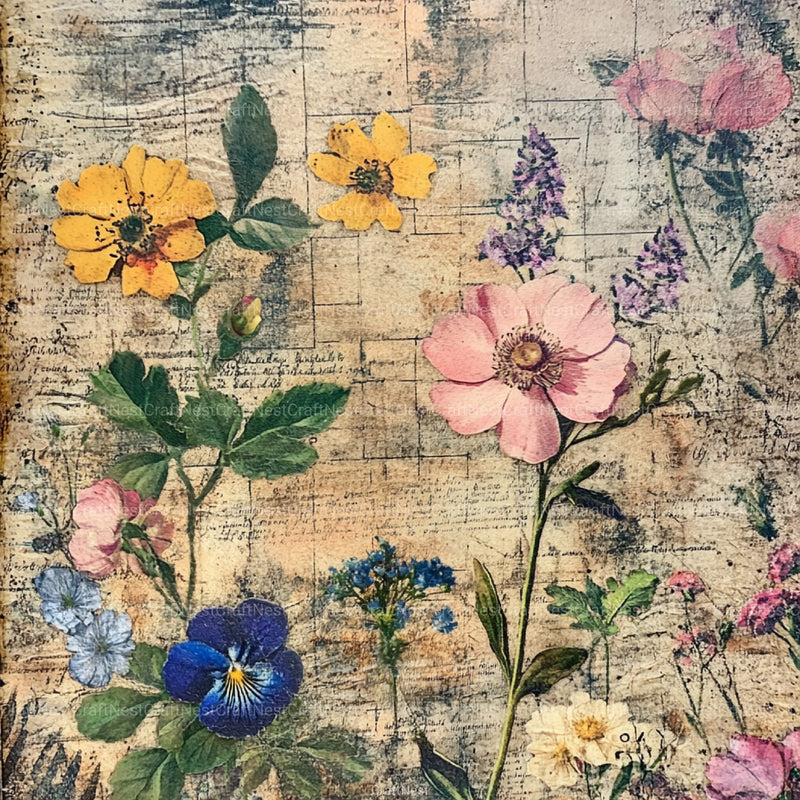 Vintage Floral Collage Clipart Bundle - CraftNest - Digital Crafting and Art