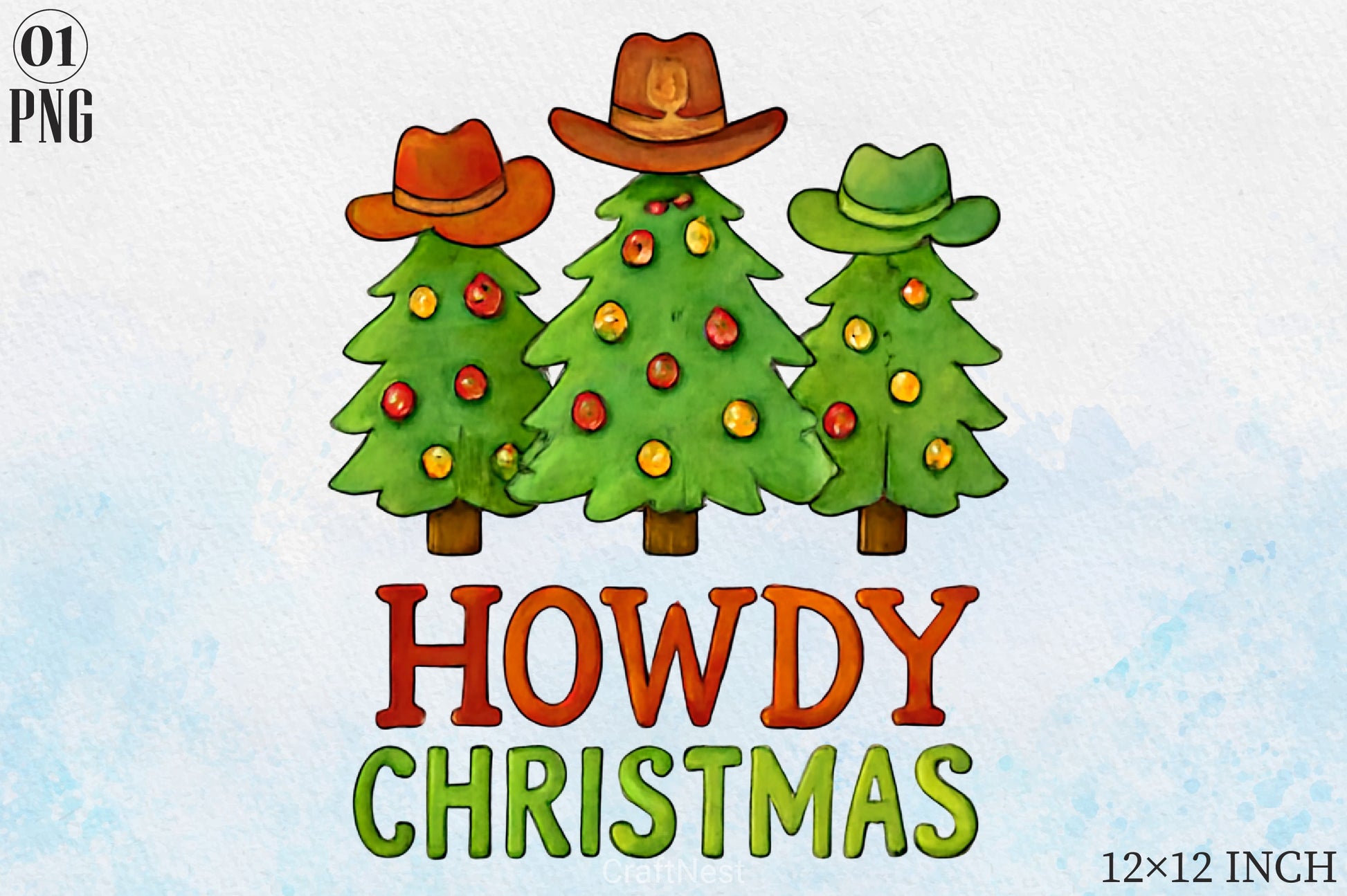 Howdy Christmas Tree Clipart Bundle - CraftNest - Digital Crafting and Art