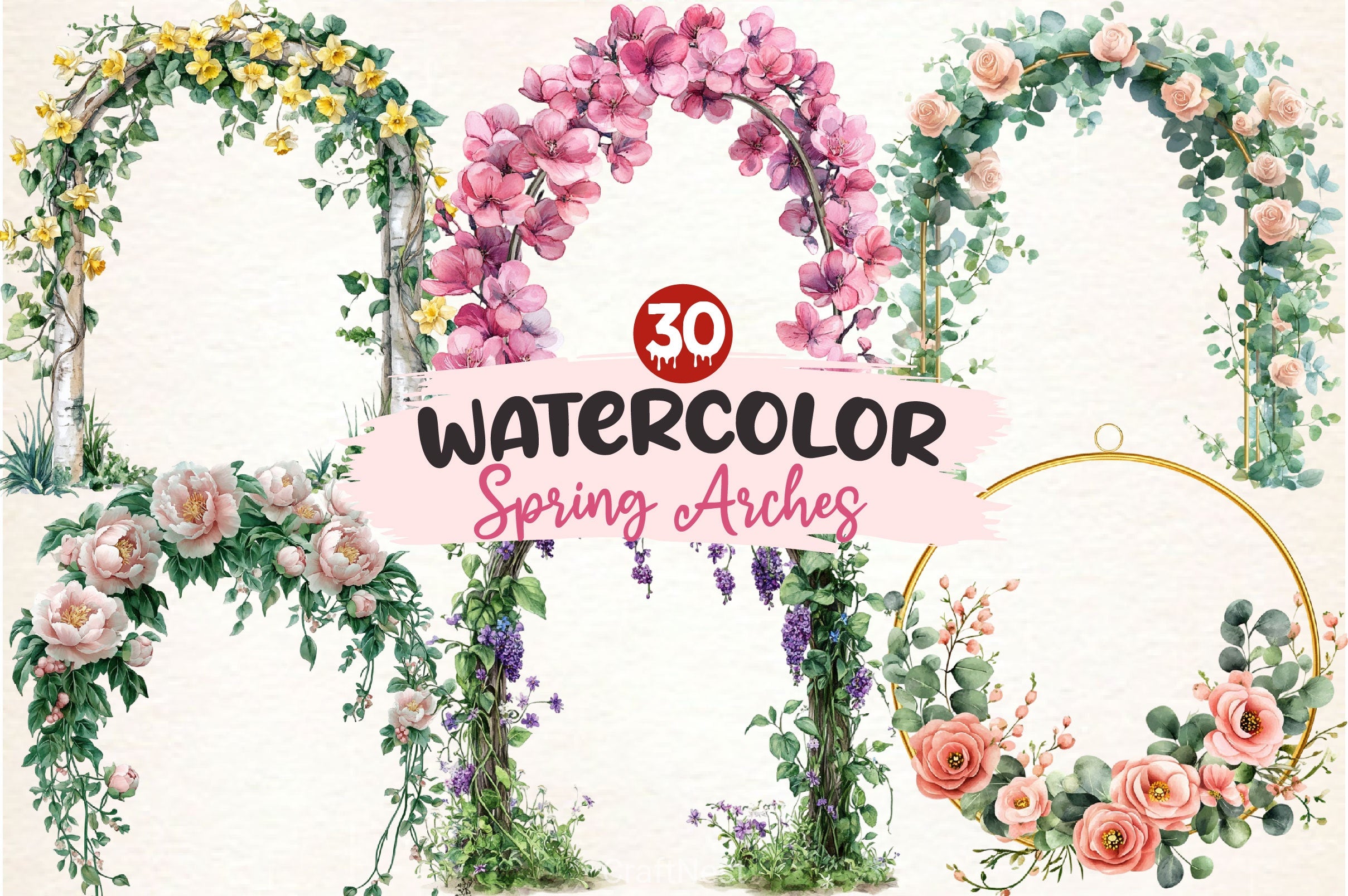 Spring Arches Clipart Bundle 2 - CraftNest - Digital Crafting and Art
