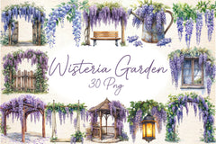 Wisteria Garden Clipart Bundle - CraftNest - Digital Crafting and Art