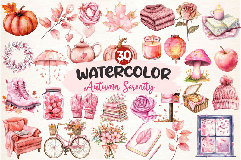 Autumn Serenity Clipart Bundle - CraftNest - Digital Crafting and Art