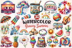 Groovy Summer Clipart Bundle 2 - CraftNest - Digital Crafting and Art