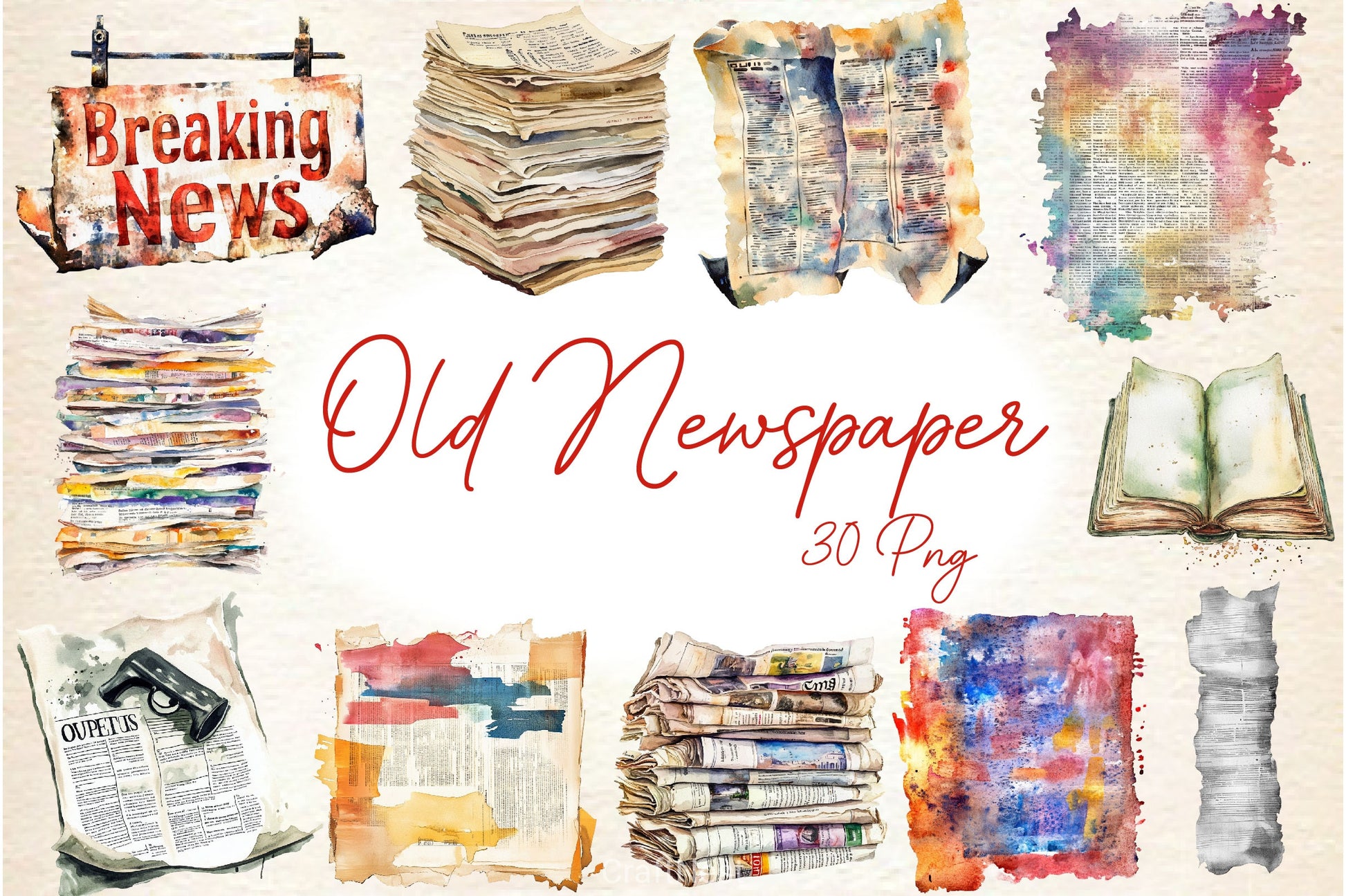 Old Newspaper Clippings Clipart Bundle - CraftNest - Digital Crafting and Art