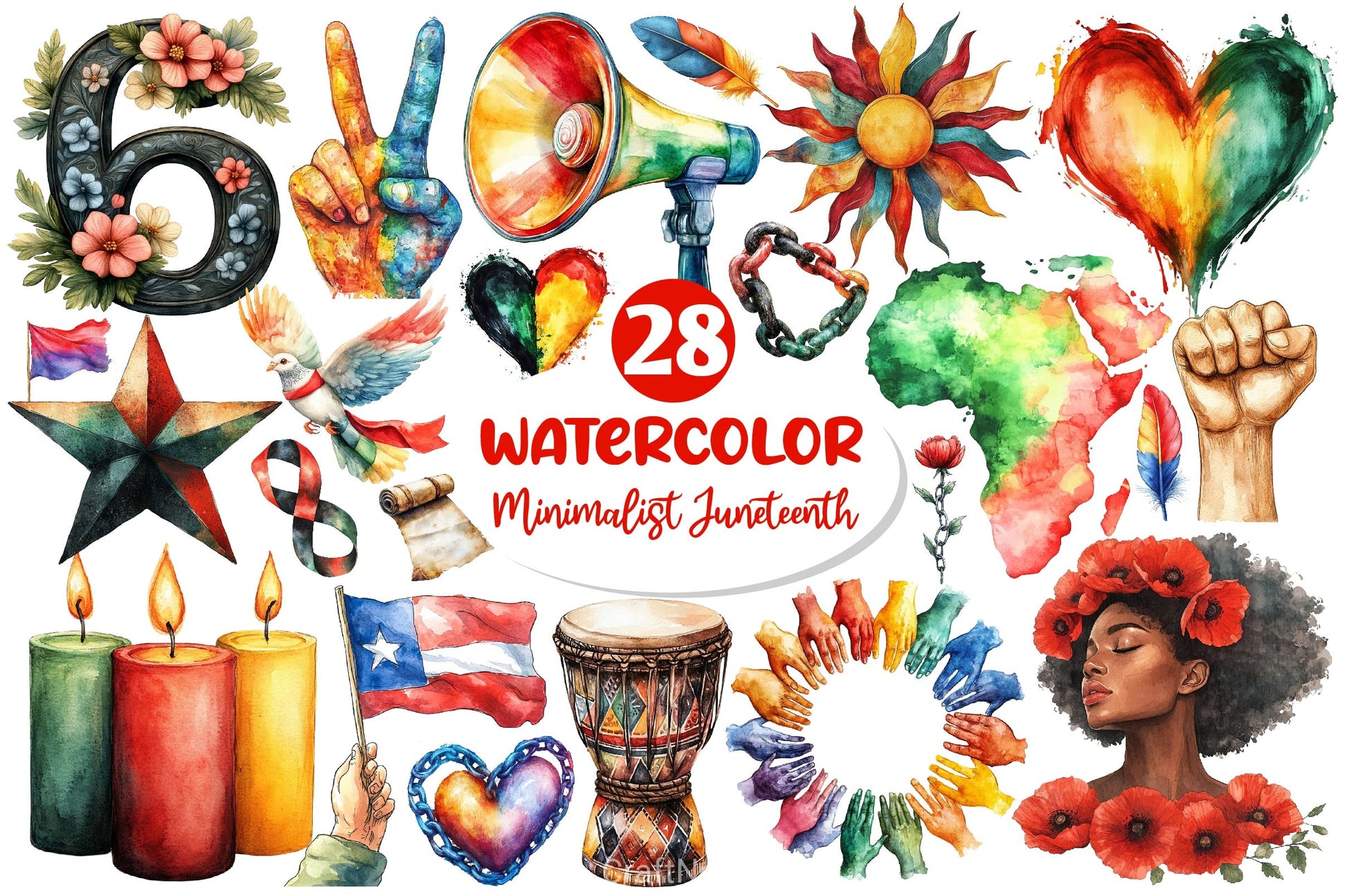 Minimalist Juneteenth Clipart Bundle - CraftNest - Digital Crafting and Art