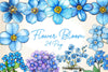 Forget Me Not Flower Bloom Clipart Bundle