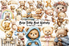 Beige Teddy Bear Nursery Clipart Bundle