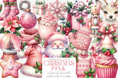 Pink Christmas Clipart Bundle 112 - CraftNest - Digital Crafting and Art