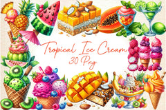 Tropical Ice Cream & Sorbets Clipart Bundle - CraftNest - Digital Crafting and Art