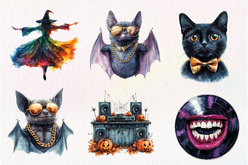 Disco Halloween Clipart Bundle - CraftNest - Digital Crafting and Art