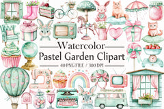 Pastel Garden Clipart Bundle - CraftNest - Digital Crafting and Art