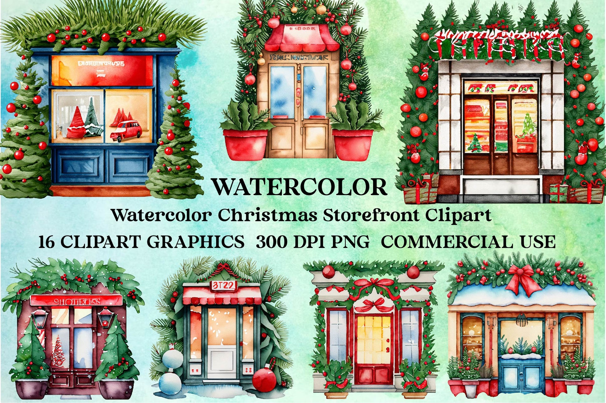 Christmas Storefront Clipart Bundle - CraftNest - Digital Crafting and Art