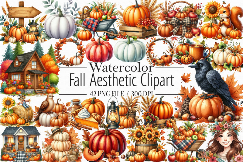 Fall Aesthetic Clipart Bundle - CraftNest - Digital Crafting and Art