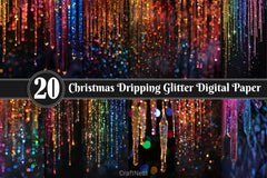 Christmas Dripping Glitter Digital Paper 2 - CraftNest - Digital Crafting and Art