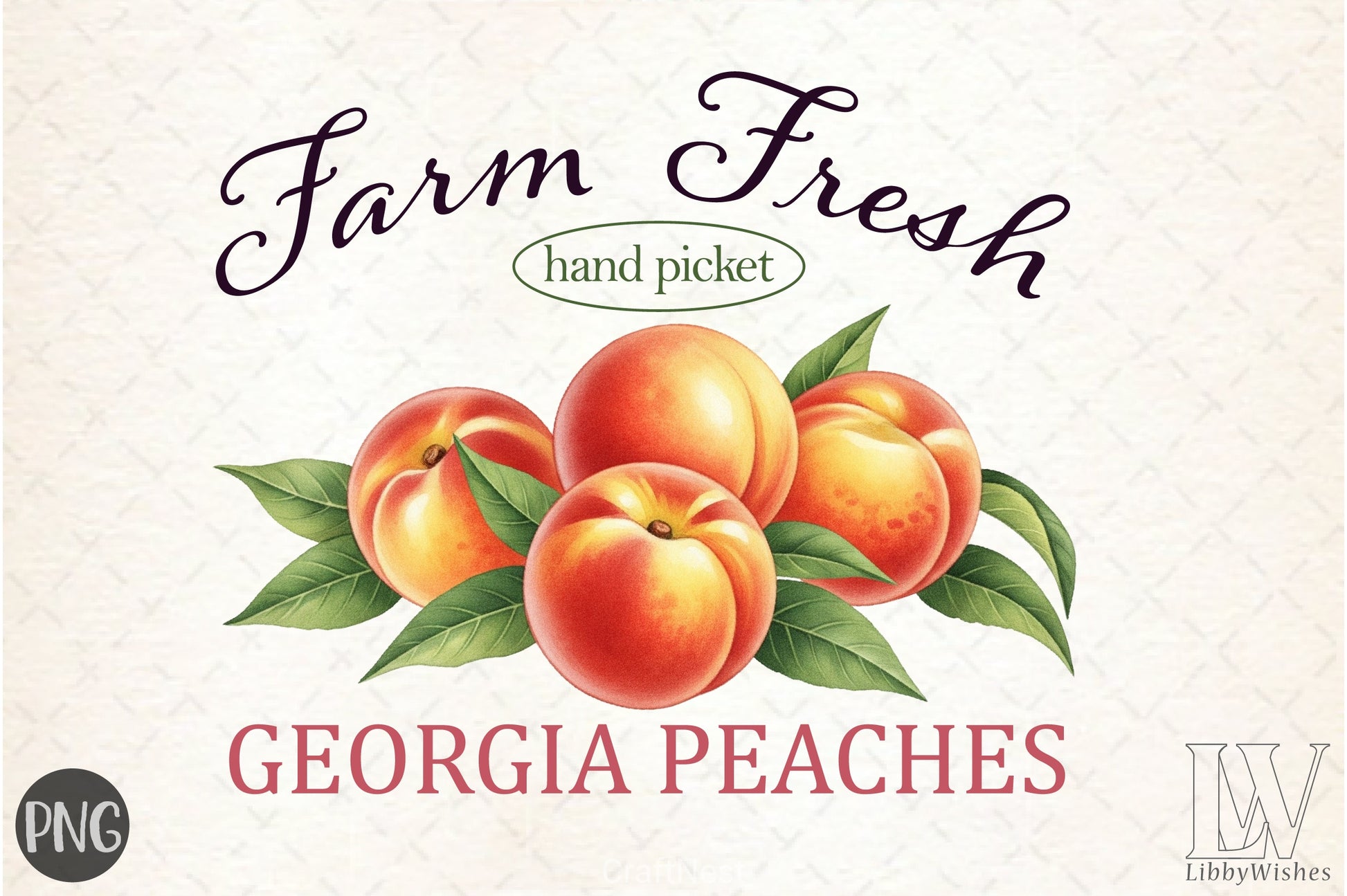 Farm Fresh Georgia Peaches Clipart Bundle - CraftNest - Digital Crafting and Art