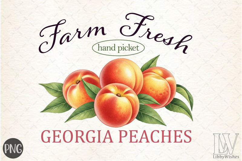 Farm Fresh Georgia Peaches Clipart Bundle - CraftNest - Digital Crafting and Art