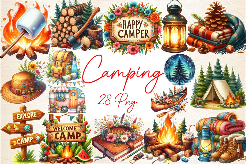 Camping Clipart Bundle 2 - CraftNest - Digital Crafting and Art