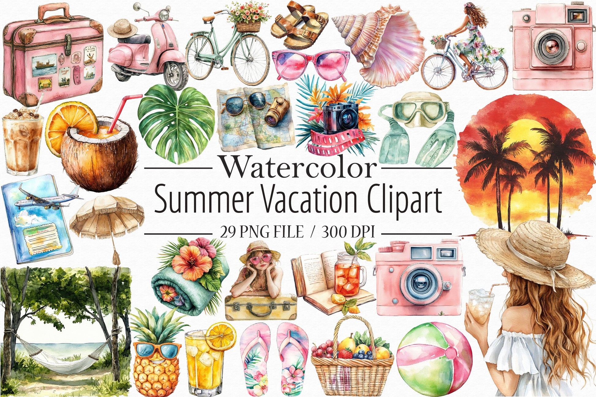 Summer Vacation Clipart Bundle 2 - CraftNest - Digital Crafting and Art