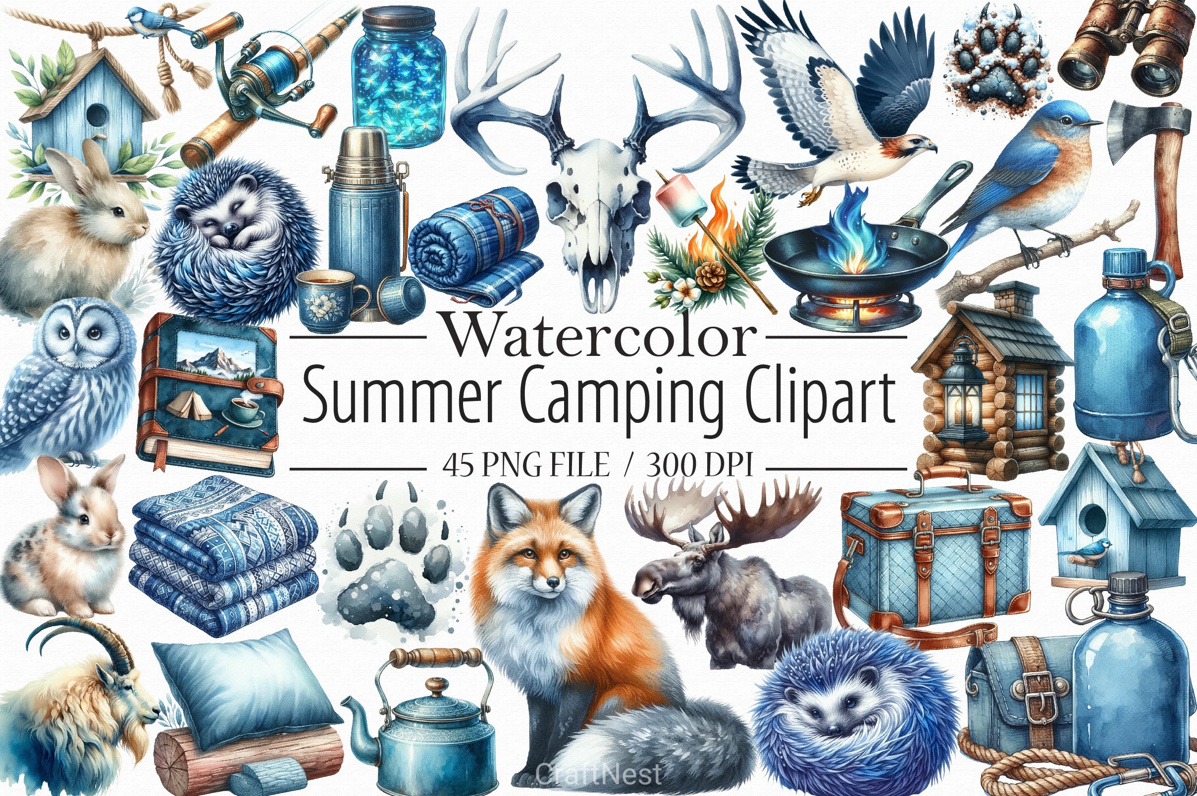 Summer Camping Clipart Bundle 2 - CraftNest - Digital Crafting and Art