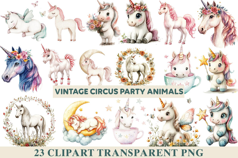 White Unicorns Clipart - CraftNest - Digital Crafting and Art